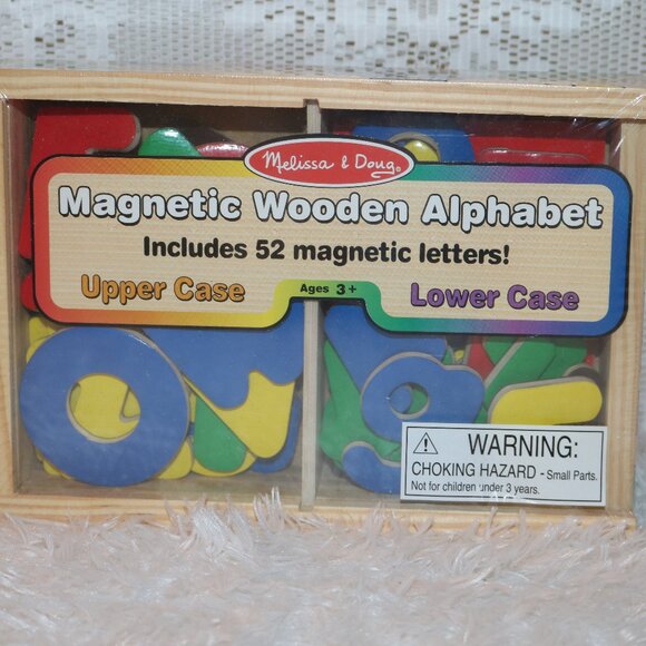 Melissa & Doug Alphabet Magnets (52) pieces wooden upper & lower case NEW - Picture 1 of 3